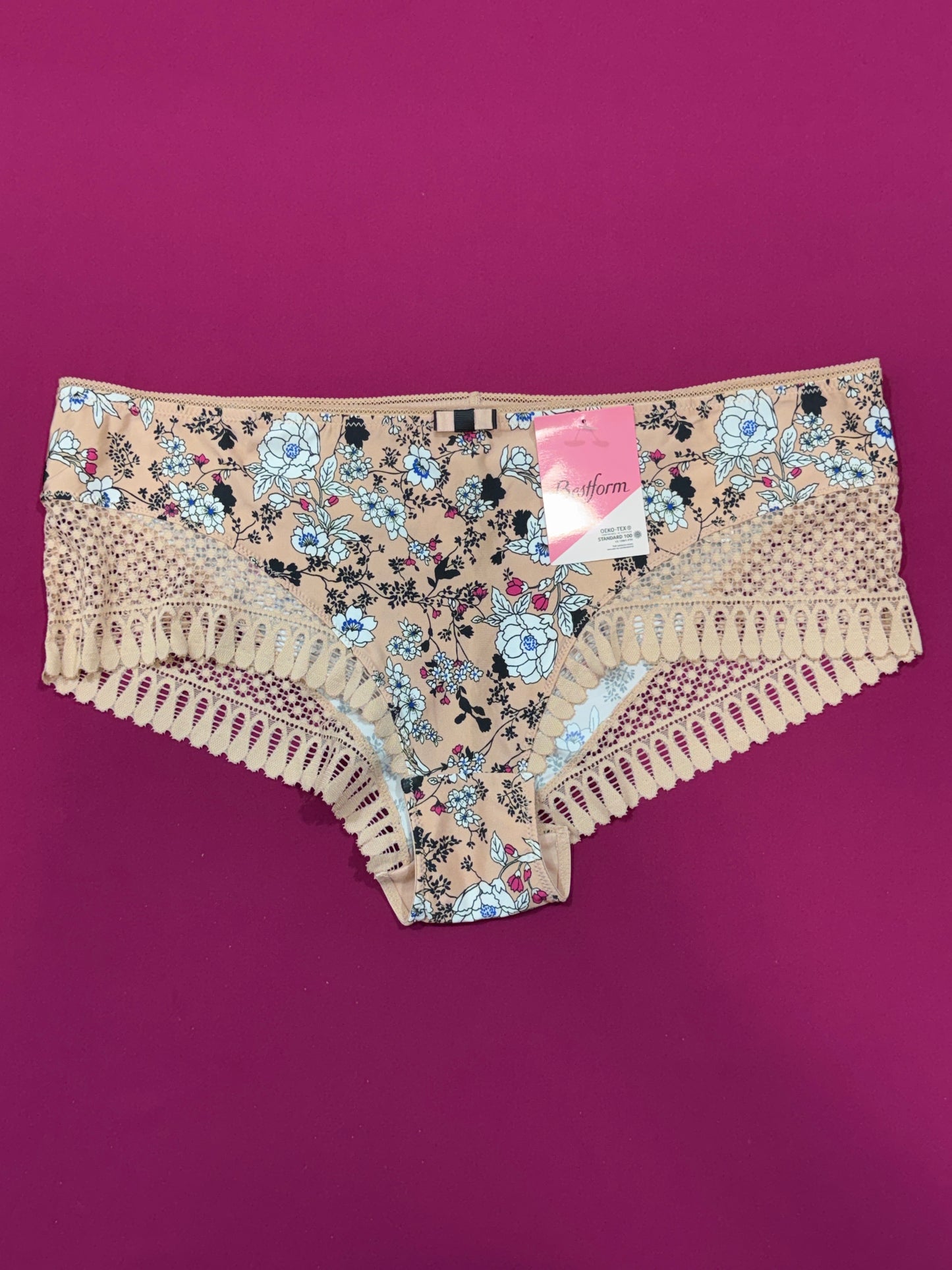 Culotte Bestform beige à fleurs