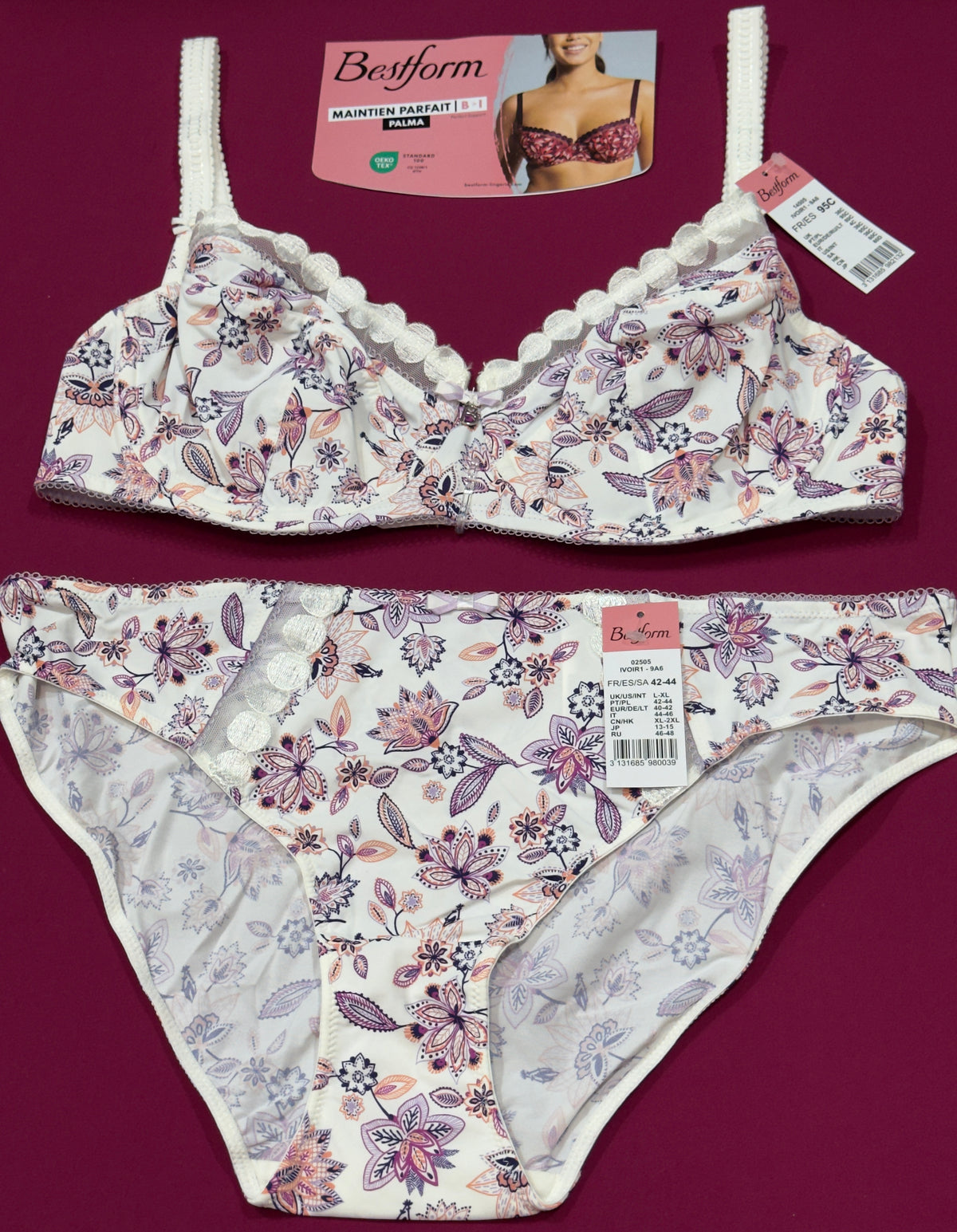 🇫🇷Bestform Palma Blanc à fleurs🪻