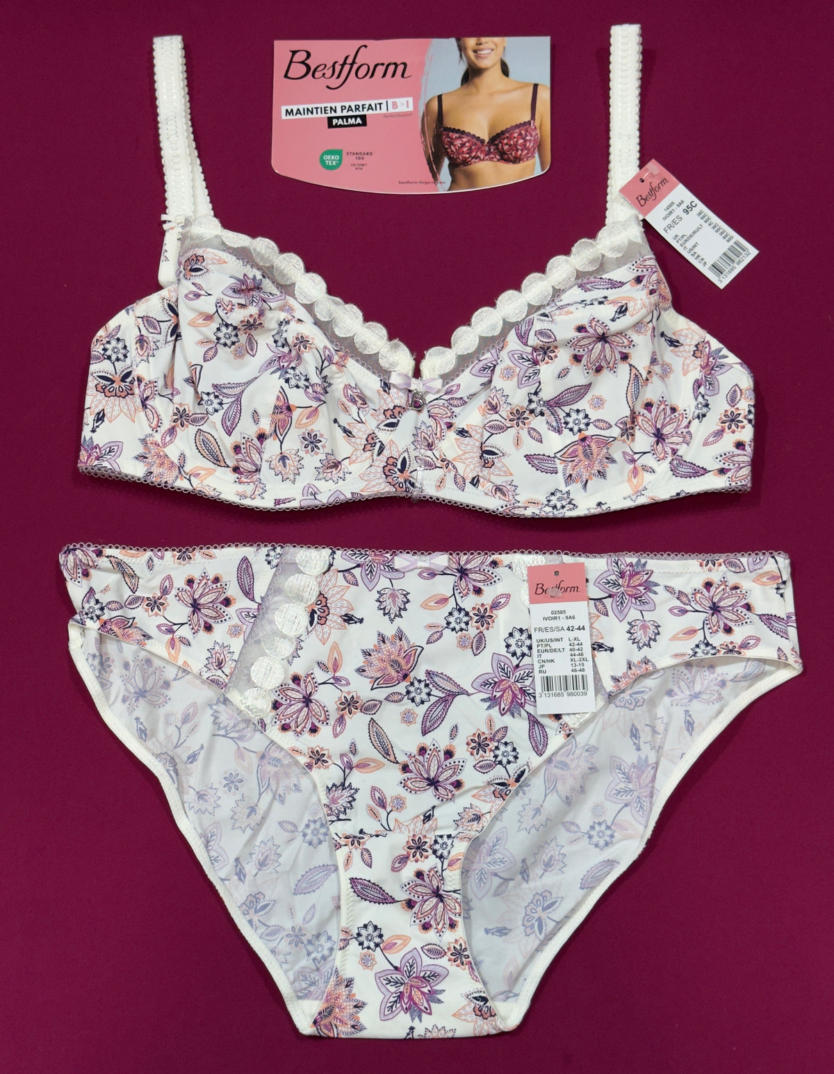 🇫🇷Bestform Palma Blanc à fleurs🪻