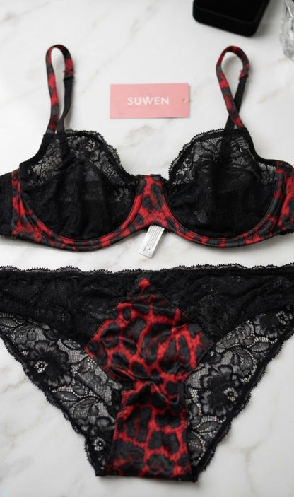 🇹🇷Ensemble SUWEN rouge noir léopard🖤❤️