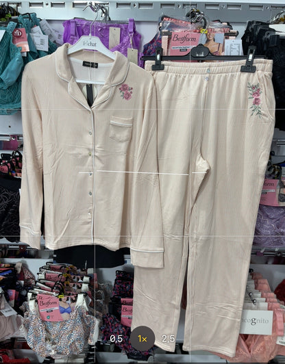 Pyjama tress boutonné coton