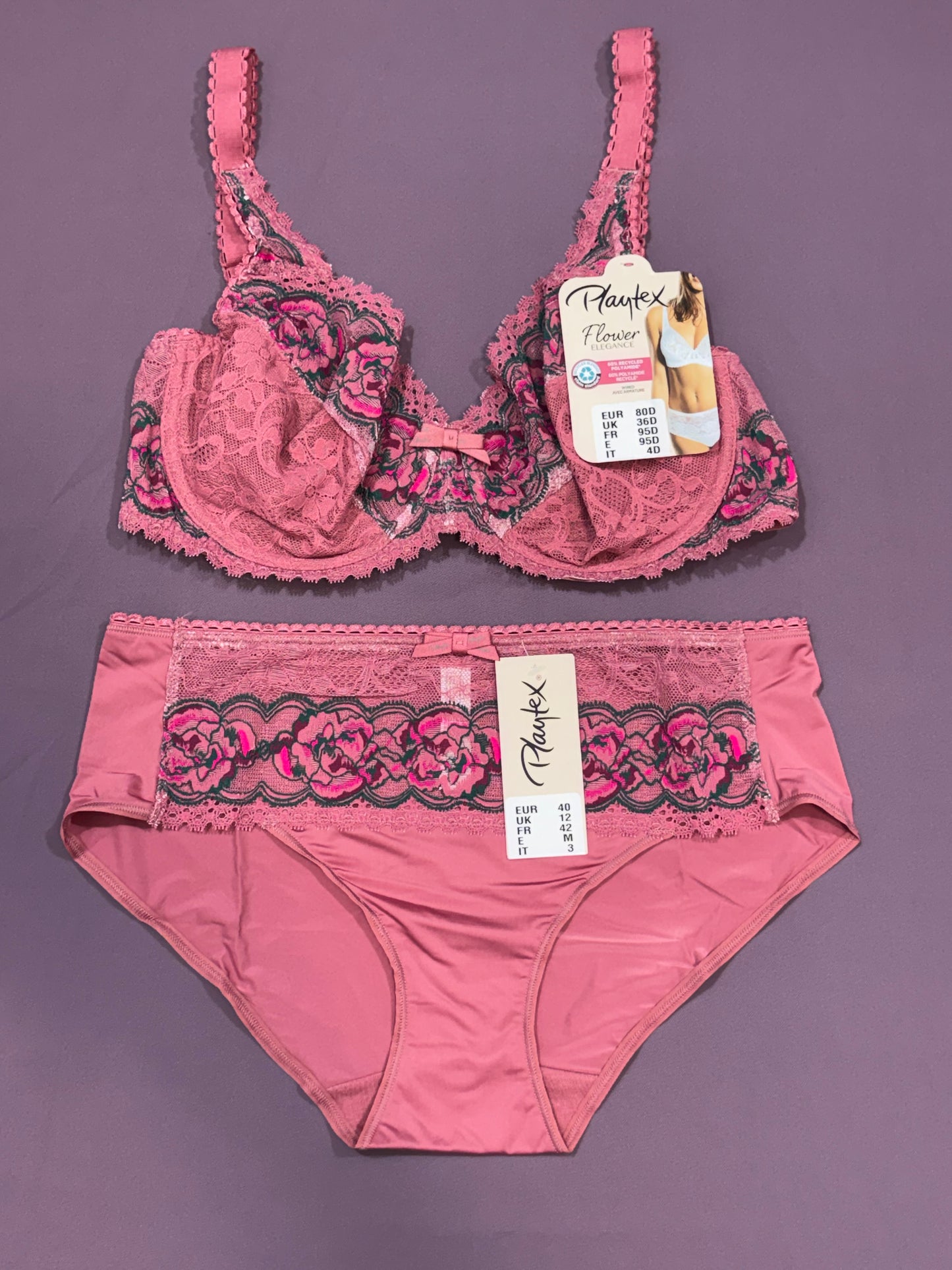 Ensemble playtex rose florale
