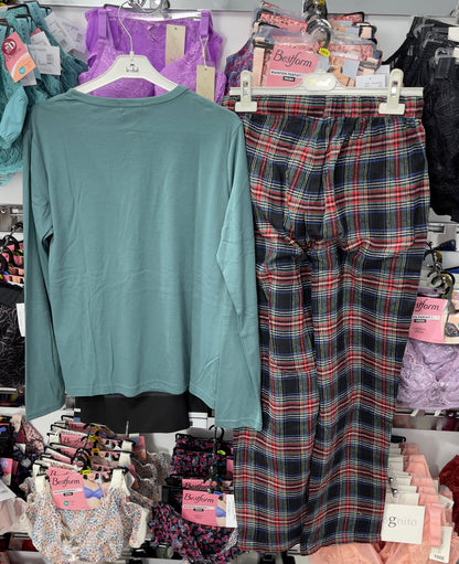 Pyjama tress coton pantalon à carreaux