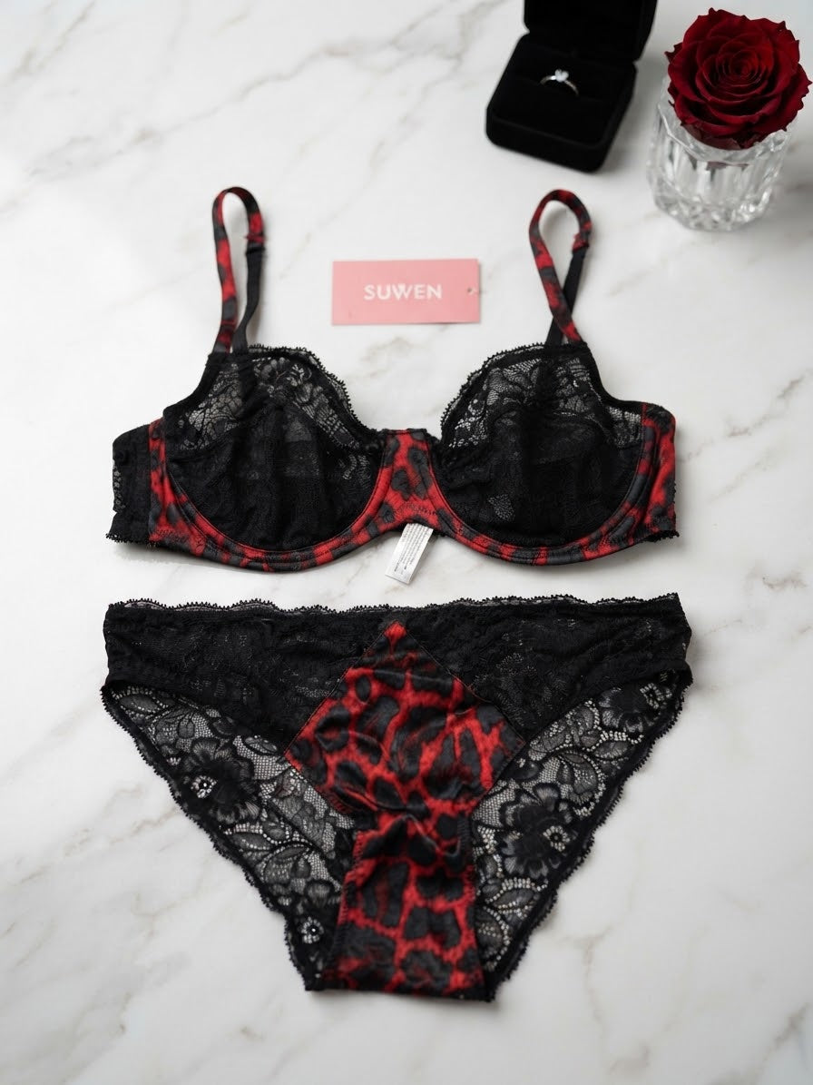 🇹🇷Ensemble SUWEN rouge noir léopard🖤❤️