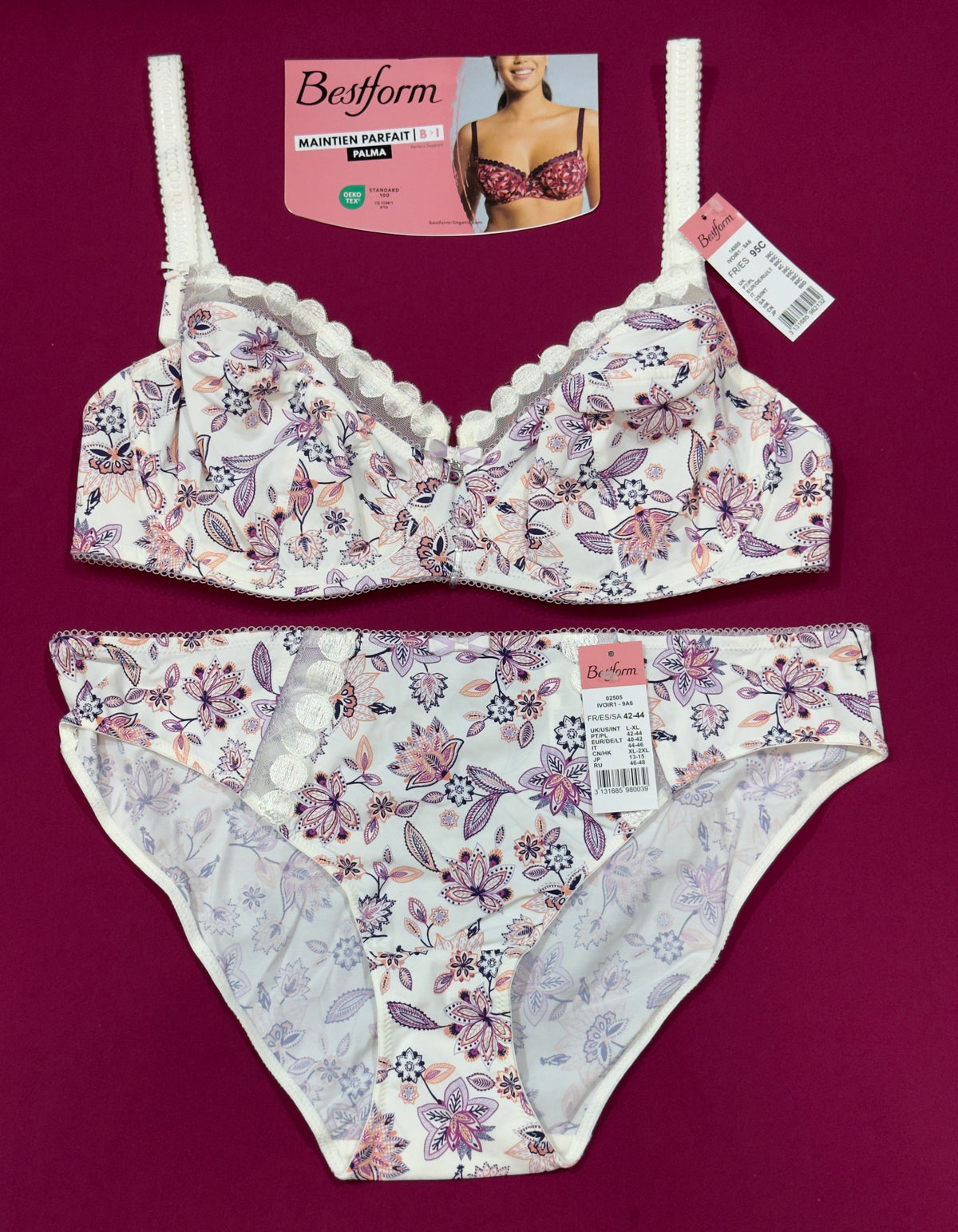 🇫🇷Bestform Palma Blanc à fleurs🪻