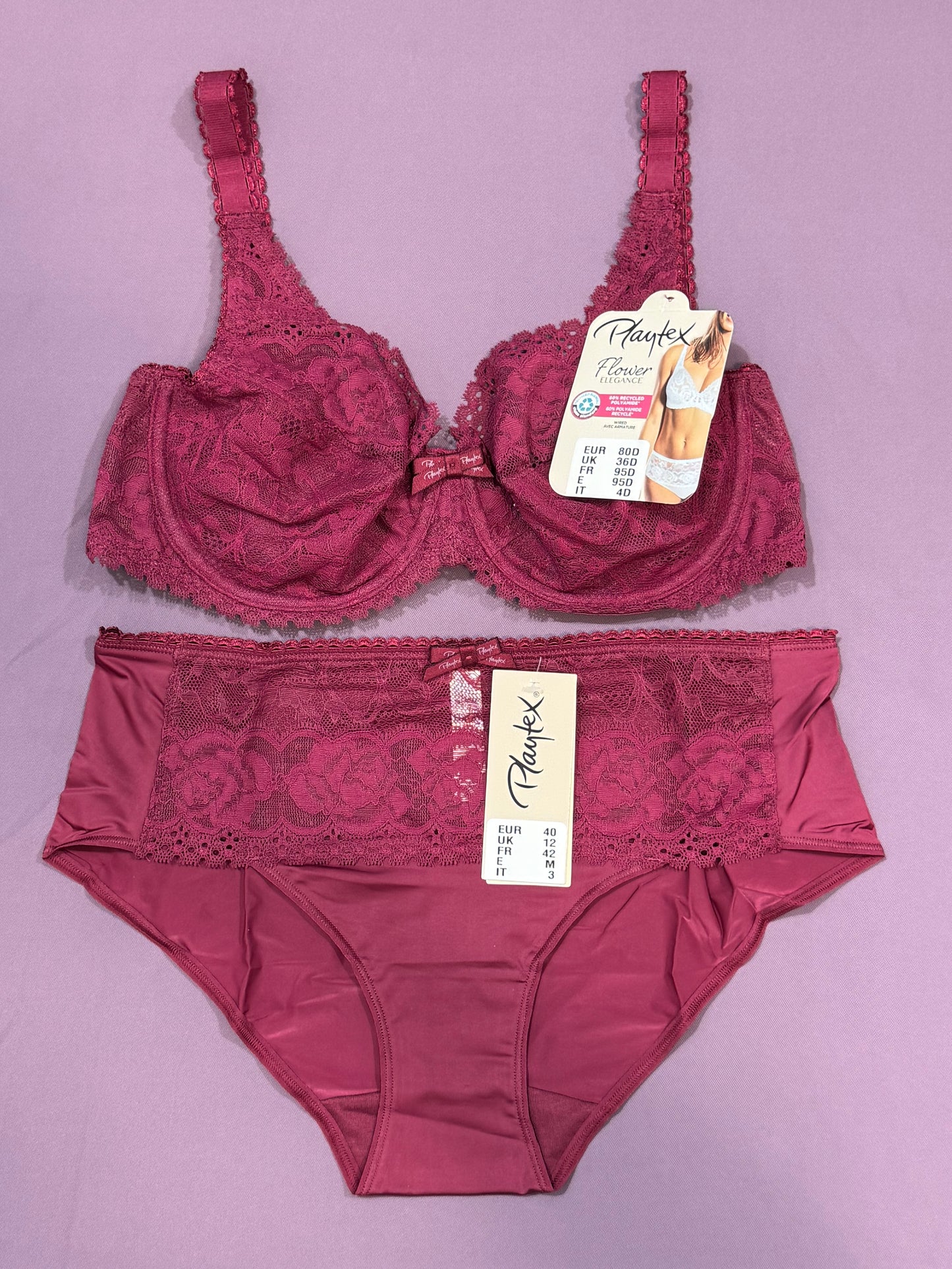 Ensemble playtex rouge carmin