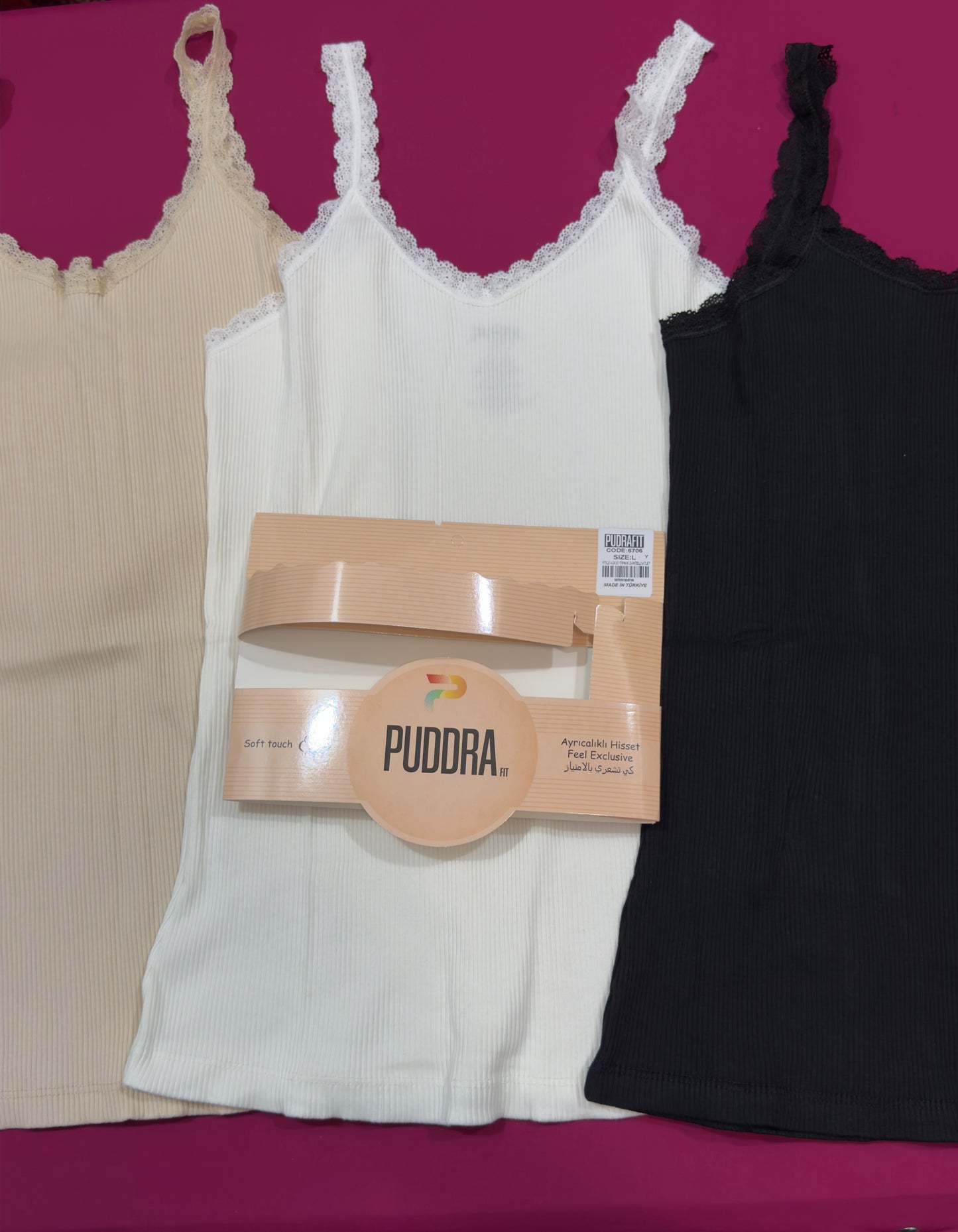 Pack de 3 bustier pudra 100% coton